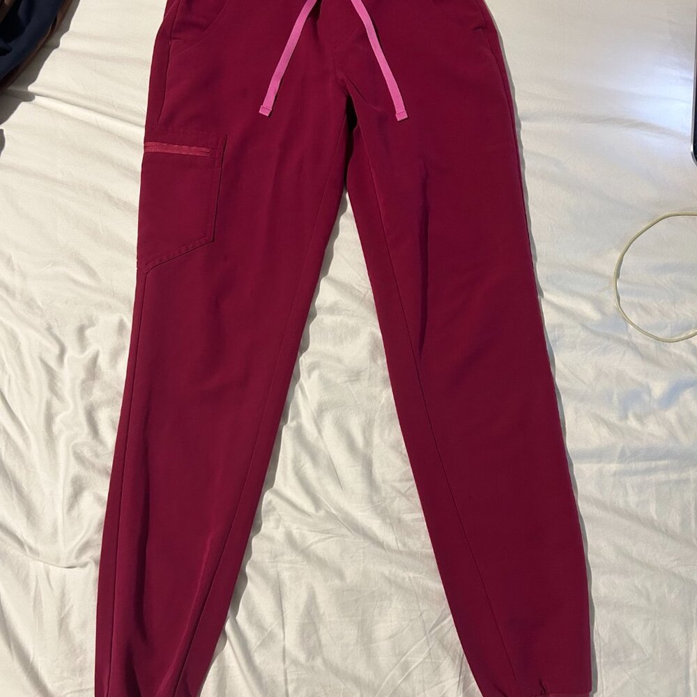 Figs Dark Magenta Zamora Tall Jogger Scrub Pants